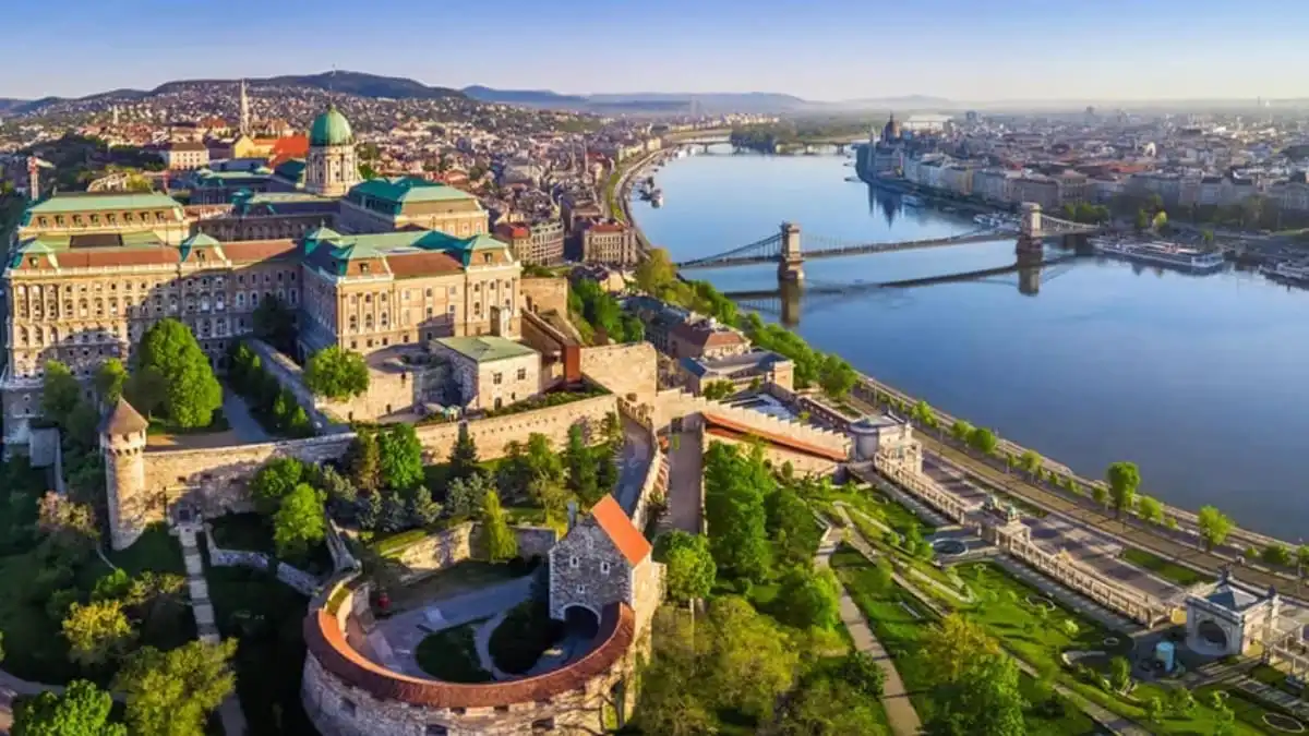 Budapest skyline with Buda Castle and the Danube River in Hungary- DDD invoices