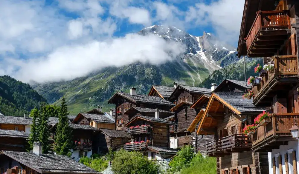 A scenic view of houses in Grimentz, Switzerland!