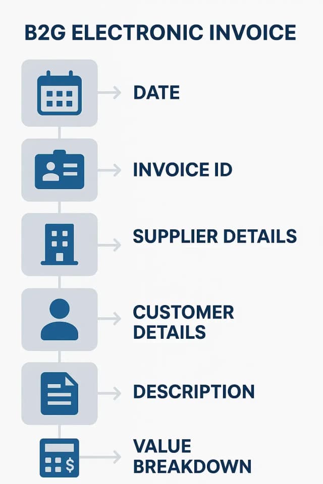  Infographic representing the standard electronic invoices elements by DDD invoices