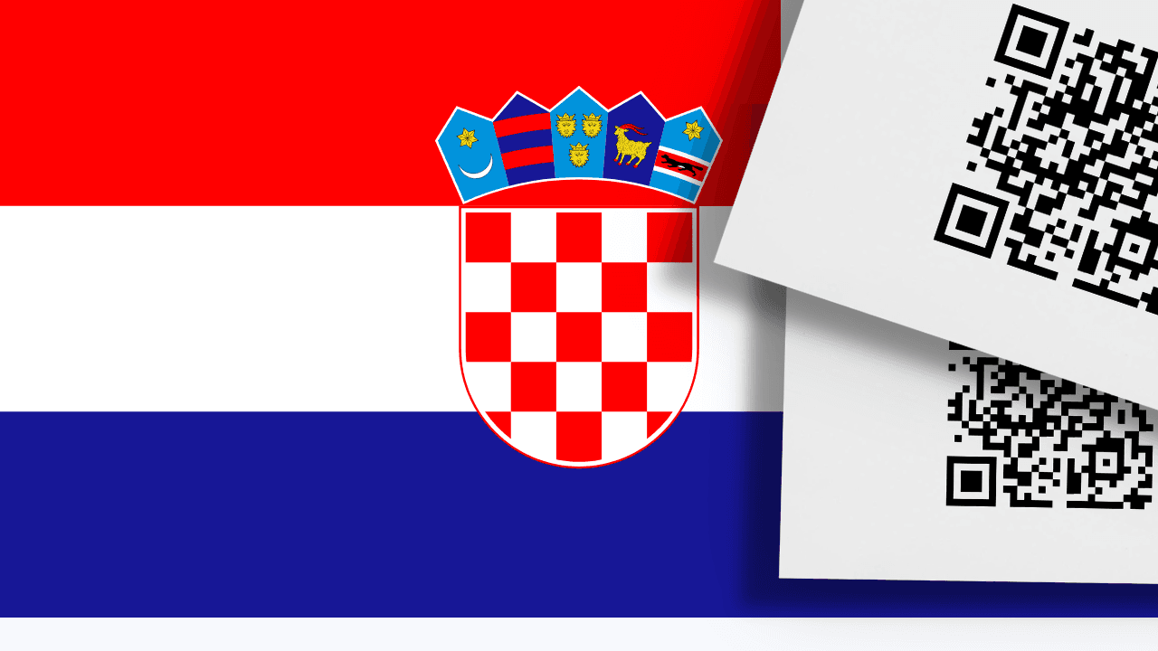 Slovenian flag with a QR-coded fiscal receipt overlay, representing electronic fiscalization and compliant e-invoicing solutions provided by DDD Invoices