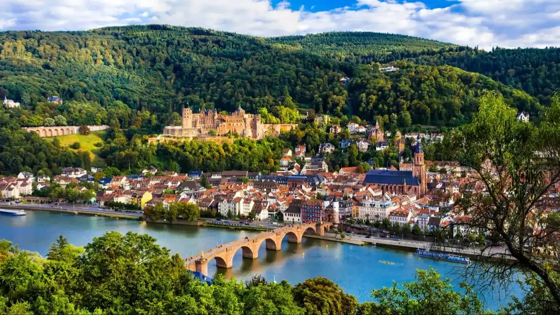 Beautiful scenic view of Heidelberg, Germany, where businesses embrace digital transformation and e-invoicing compliance with DDD Invoice