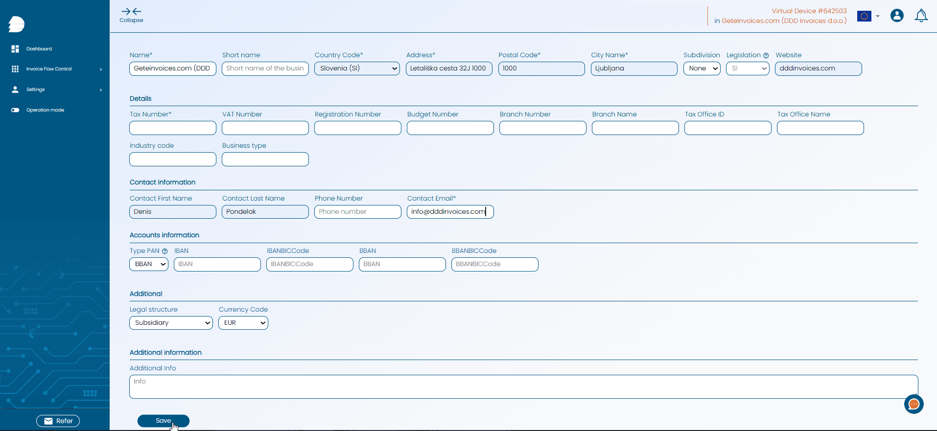 Settings in DDD Invoices Stripe plugin