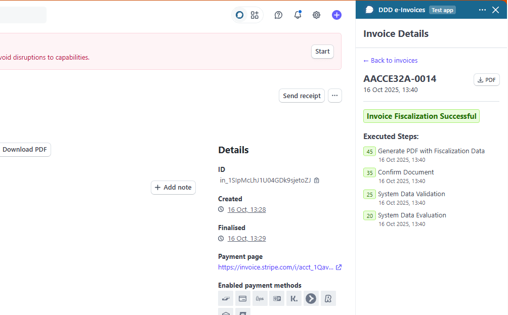 Invoice successfuly fiscalized