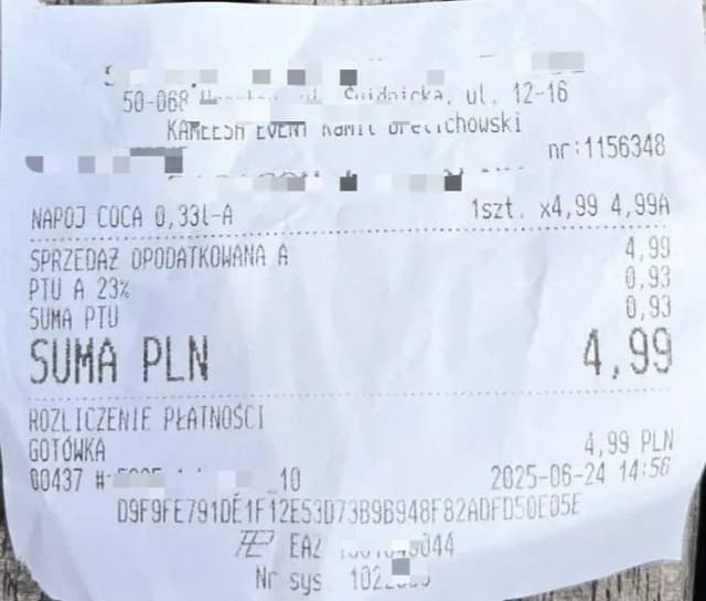  fiscalized receipt from Poland to DDD invoices