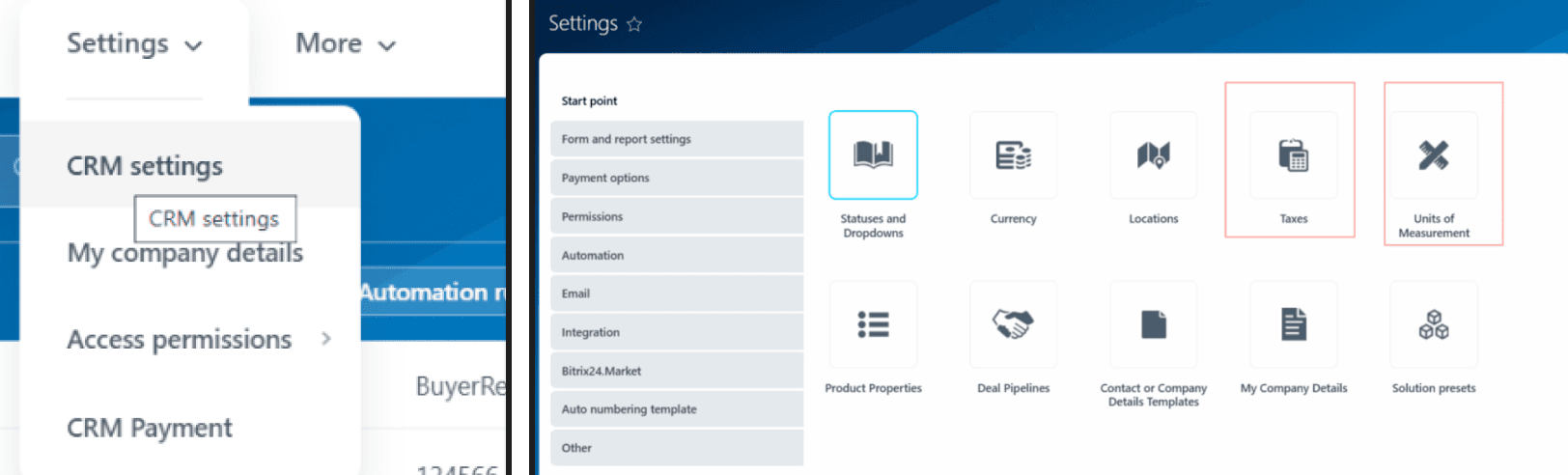 CRM Settings DDD Invoices X Bitrix 