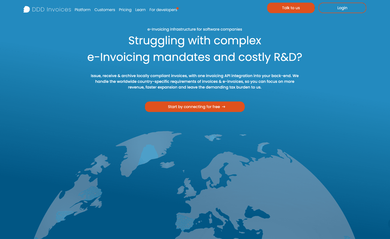 Global E-invoicing - DDD Invoices Landing Page