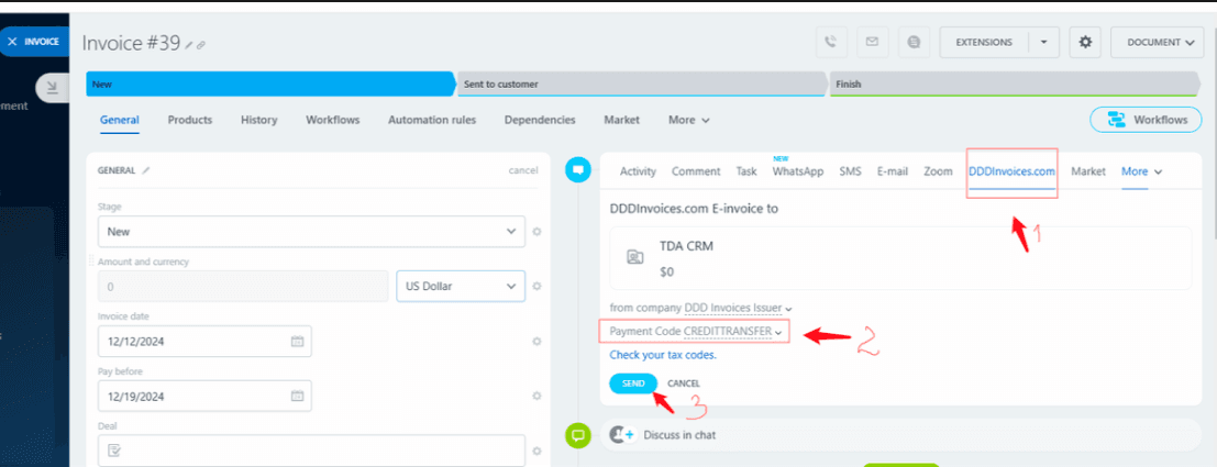 DDD Invoices Payment Type Code