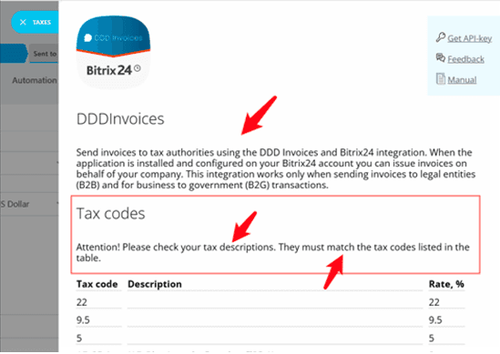 Match Bitrix and DDD taxes