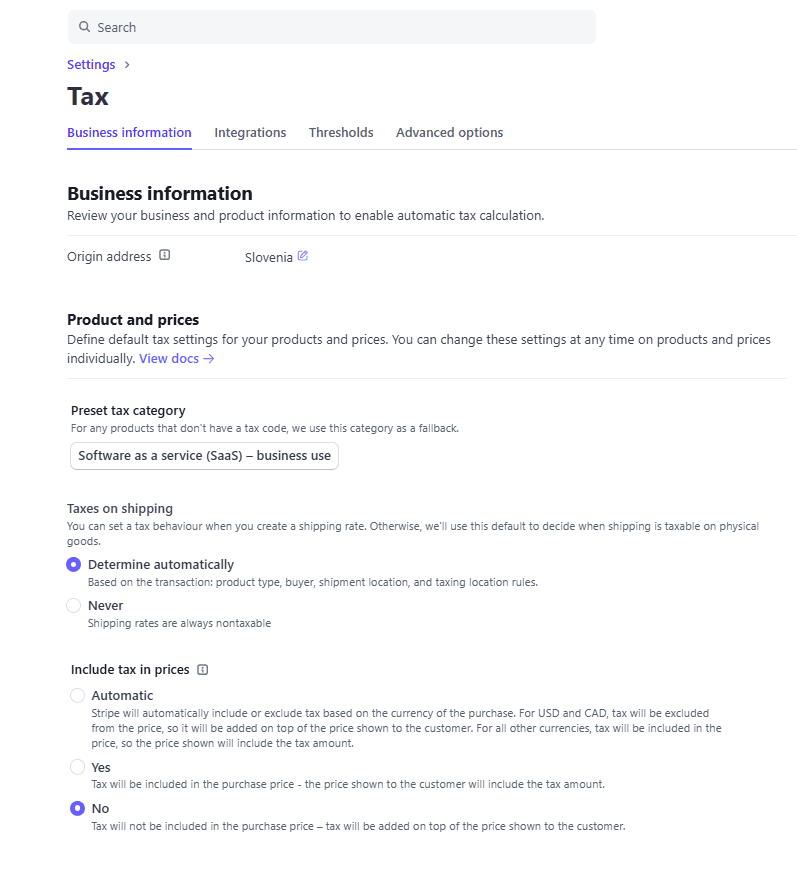 Tax included or excluded - DDD Invoices in Stripe