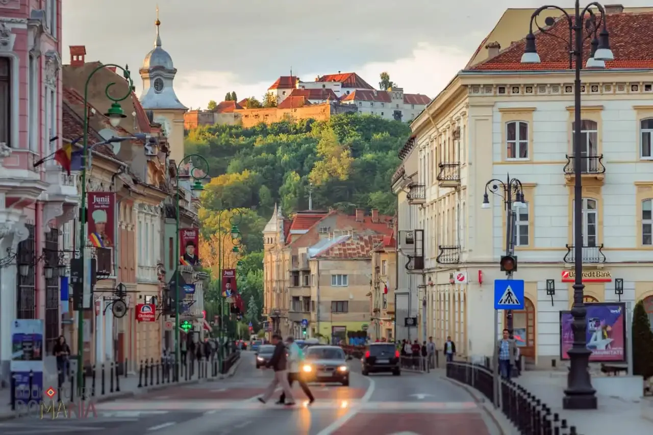 Street view of a city in Romania-DDD invoices
