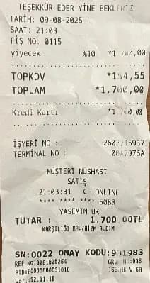 fiscalized receipt from Turkiye for DDD Invoices