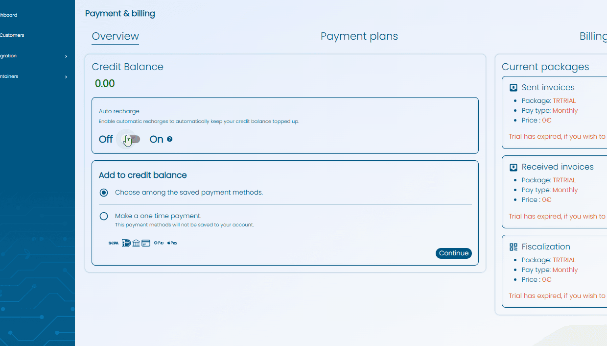 change payment plans DDD Invoices