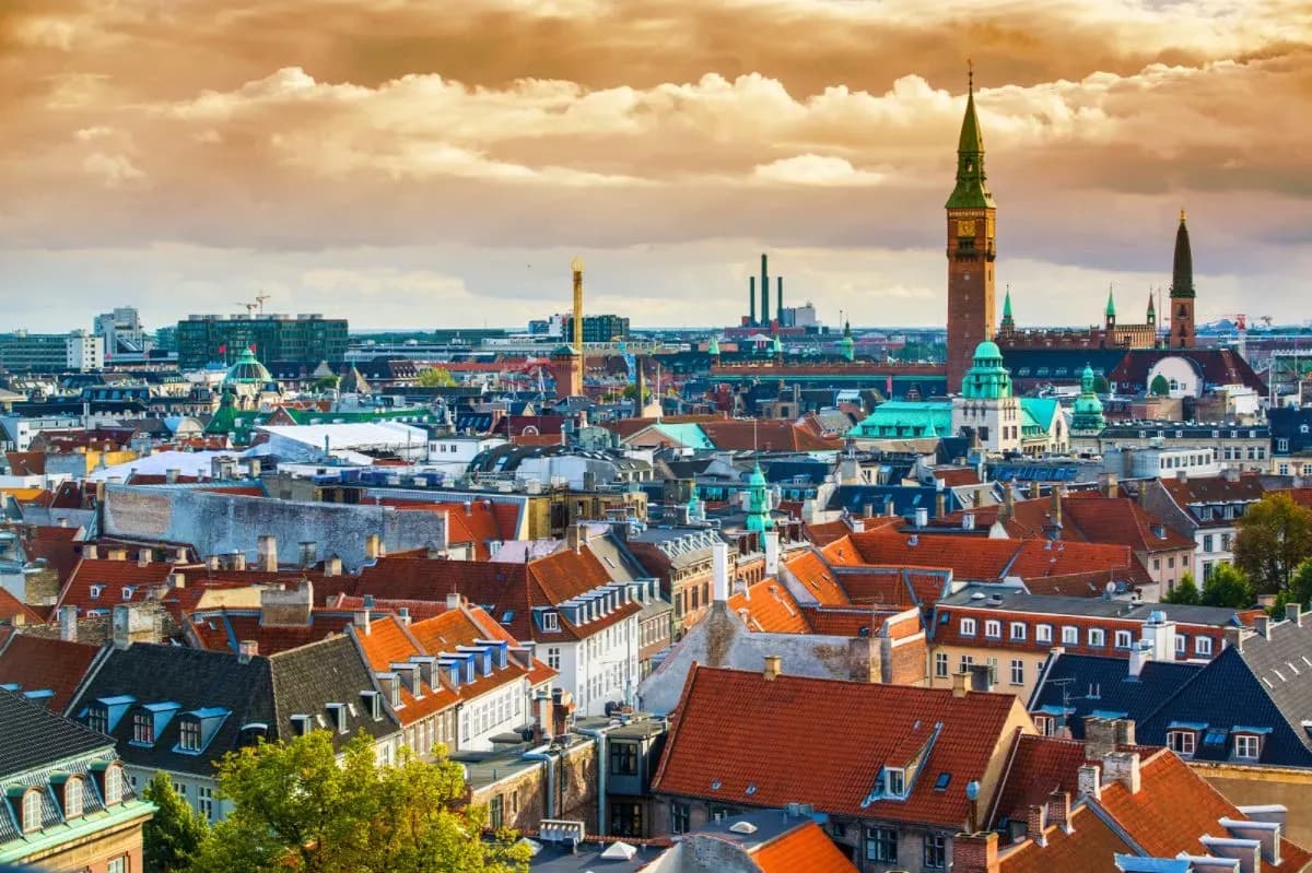 Panoramic view of Copenhagen’s historic skyline in Denmark, reflecting the country’s advanced e-invoicing environment supported by DDD Invoices’ API solution.