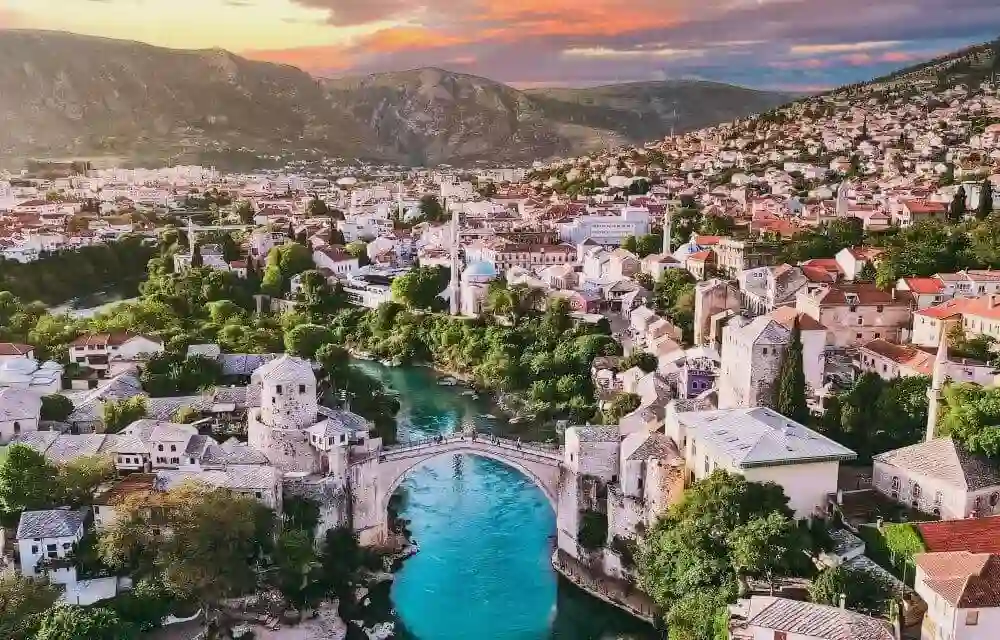 A scenic view of Mostar, Bosnia and Herzegovina!